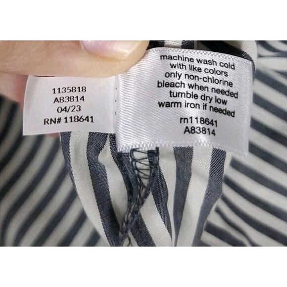 Lane Bryant Button Shirt Women's Size 2X (18/20) Striped Long Sleeve  NWT - Picture 10 of 13